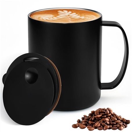 HWSWSH 400ml Tasse à Cafe Isolée en Acier Inoxydable