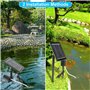 Weinsamkeit Pompe Solaire pour Bassin, 4W Pompe Bassin Solaire avec Batterie 2200mAh, 3 Mode, Pompe a Air Bassin avec Tube à Oxy