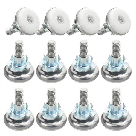 TOVOT 12 Pièces M8 Pied de Meuble Reglable Pieds de Nivellement pour Chaise de Table Pieds de Meubles à visser (2.8×3.6cm)