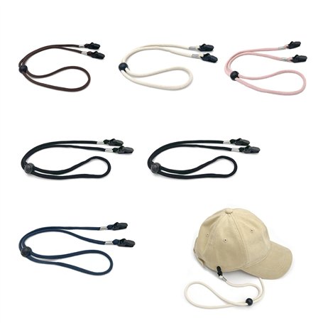 Lot de 6 Clips de Retenue de Chapeau Réglables - Coupe-Vent Attache Casquette Anti-Perte pour Pêche