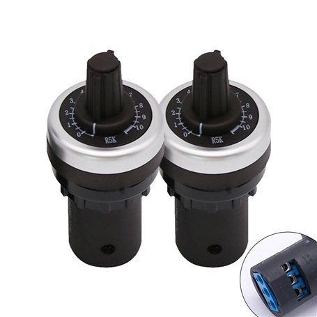 Lot de 2 potentiomètres 5K pour montage sur panneau de commutation VSD VFD à vitesse variable pour convertisseur de fréquence