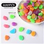 Lot de 200 pierres colorées pour aquarium - Pierres lumineuses dans le noir - Gravier de jardin - Pierres décoratives pour l'ext