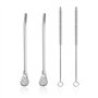 Lot de 2 cuillères à paille et 2 brosses en acier inoxydable