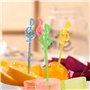 DAZZLUXE Lot de 200 Pics à Fruits en Plastique, Fourchettes à Fruits Colorées, Cure-Dents De Fête, Fourchettes à Fruits Réutilis