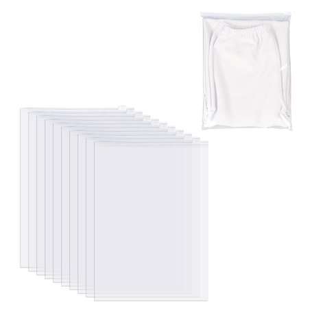 Lot de 10 sacs de rangement transparents en plastique pour vêtements avec fermeture éclair (couleur transparente)