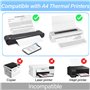 5 Rouleaux Papier Thermique à Séchage Rapide A4 pour Imprimante Portable A4, Papier Thermique Blanc, Papier Thermique A4 pour Ph
