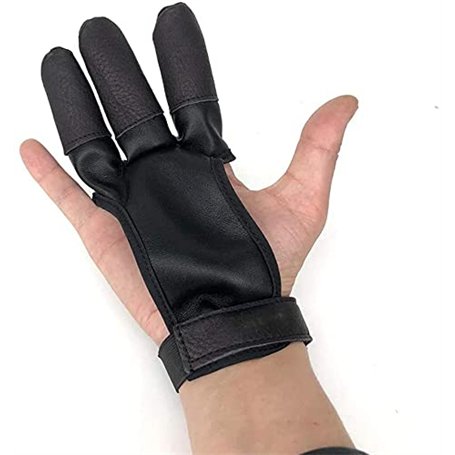 Namvo Archery Glove Three Finger Shooting Hunting Leather Glove Protector Convient pour la Chasse à Long Arc Traditionnel