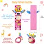 RXYYOS 4Pcs Bébé Poignet et Chaussettes Hochet Jouets Ensemble Poignet de Bell Strap hochets et Chaussettes Pied Finder Animal B