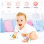 RXYYOS 4Pcs Bébé Poignet et Chaussettes Hochet Jouets Ensemble Poignet de Bell Strap hochets et Chaussettes Pied Finder Animal B