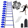 Kit d'entraînement de football - Échelle de coordination de 6 m et 12 cônes à disque