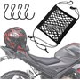 Filet pour Casque Moto，Filet Moto avec 4 Crochets丨Filet Araignée Moto pour Vélo Moto Fixer Casque Moto Filet Etc (Noir)