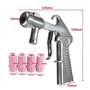 Kit Pistolet de Sablage, Pistolet Sablage Pneumatique Kit avec 4 Buses en Céramique 4.5/5/6/7mm Pression d'Air 60-120PSI Pulvéri