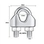 20 Pièces Serre Cable Acier M3 Serre Cable Inox 304 U Boulon Clip de Câble Métalliques pour Câble Métallique en Acier de 3 mm Co