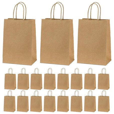 Sac Papier Kraft avec Poignée - 40 Pièces