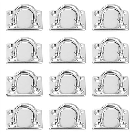 SAIJIAN 12 Pièces Platine Oeil INOX M5 Platine Ancrage INOX 304 Crochet Oeillet Plaque a Oeillet Carré Crochets de Plafond Suppo