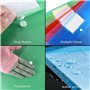 24 Pièces Pochette Plastique A4 Colorée Pochette Documents Transparent Document Dossier Pochettes Chemises avec Bouton-Pression 