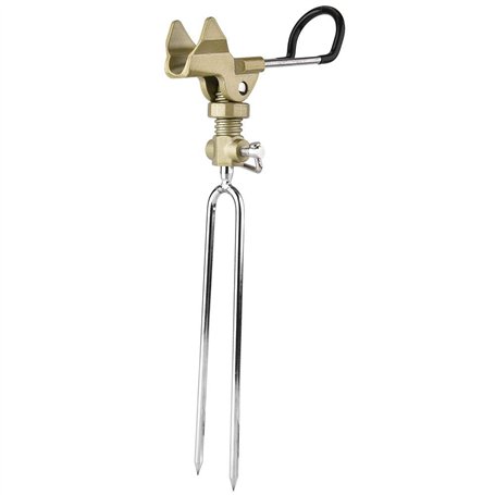 Porte Canne à Pêche Support de Poteau Détachable Réglable Support de Canne à Pêche en Alliage d'aluminium(Kaki)