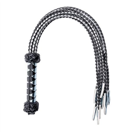 YUHENG Baven Cravache d'équitation en cuir noir pour chevaux Cravache d'équitation pour l'entraînement quotidien (noir)