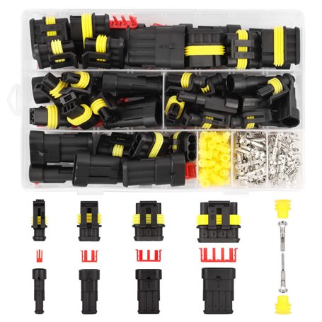 300 Pièces Connecteur Automobile Connecteur Etanche 1 2 3 4 Broches Fils Connecteur Electrique Etanche Connectique Electrique Mo