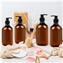 MXTIMWAN 4 Pièces Bouteille Shampoing Vide, Distributeur de Savon 500 ML, Distributeur Gel Douche en Pet pour Savons, Lotions, D