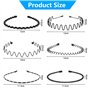 6PCS Sport Unisexe Serre Tete Accessoires, Bandeaux Ondulés Unisexes, Bandeau en Métal Noir à Vagues, Bandeau Metal Homme, Multi