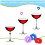 UKOFEW Marque Verre à Vin,48 Pièces Marqueurs de Verre Réutilisables,Identificateur de Verre à Vin en Silicone,Pour Verre à Cham