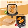 200 Papier Sulfurisé Air Fryer，Antiadhésive Sans Huile Papier Parchemin Accessoires，Perforé Papier Cuisson Air Fryer，pour Friteu