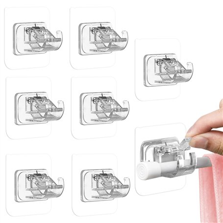 UKOFEW 8 Pièces Supports de Tringle à Rideaux Autocollants