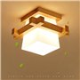 Artpad Simple Japon Tatami E27 Lampe En Bois Hall d'entrée Porche Balcon Plafond Luminaire Verre Plafond Moderne