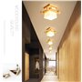 Artpad Simple Japon Tatami E27 Lampe En Bois Hall d'entrée Porche Balcon Plafond Luminaire Verre Plafond Moderne