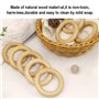 Aililong Lot de 10 anneaux de dentition en bois de 70 mm pour bébé - Couleurs naturelles - Pour enfants