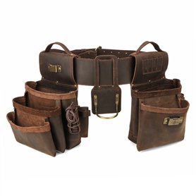 Tourbon Ceinture à outils en cuir véritable pour charpentier