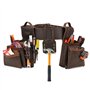 Tourbon Ceinture à outils en cuir véritable pour charpentier, sac de construction, boucle de marteau