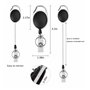 Rétractable Badge Tether avec Clip Attache Ceinture, Mousqueton Bobine Clip Card Holders Porte-clés pour clé de carte d'identité