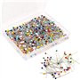 1000Pcs Épingles Couture, BetterJonny 38 mm Epingles Couturiere Multicolores Epingle a Tete Ronde Couture en Verre Épingles à Co