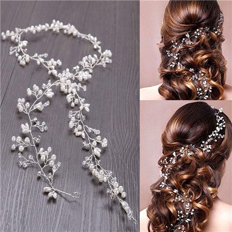 WOWOSS Bandeaux de Mariage Accessoires Cristaux et Strass pour Mariée Accessoires de Cheveux, Bijoux Mode Arceau et Accessoir...