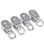 BUYGOO 4pcs Blocs monobloc de 25 mm en acier inoxydable argenté 304, grue monobloc pour poulie M25 à crochet à une poulie charge