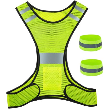 ZWOOS Gilet et Bracelet Réfléchissants