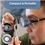 Carson TriView loupe pliante avec étui intégré 5x/10x/15x - Grossissement réglable, idéal pour les bijoux (TV-15)