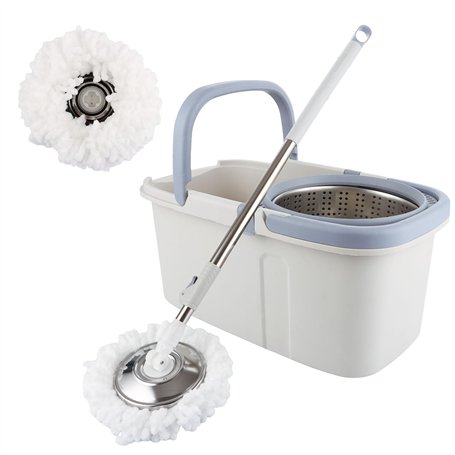ASelected Balai à Franges et Seau Rotatif à 360° pour Nettoyer Les sols