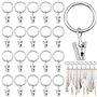 ZJW 40pcs Metall Vorhangringe Hängende Ringe für Gardinenstangen zum Aufhängen von Vorhängen