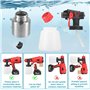 Aofesel Pistolet a Peinture Electrique sans Fil avec 2 Piles 21V 2600mAh,2 réservoir de 800 ML, 5 Buses,3 Modes de pulvérisation
