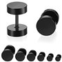Mirrwin Haltère Piercing Clou D'oreille Jeu de Goujons en Acier Inoxydable 6 Paires de Fausses Boucles D'oreilles Noires 5-10 mm