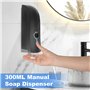 300ml Distributeur de Savon Manuel, Mural Simple tête Distributeur de Savon Liquide, Distributeur de Shampooing,Gel Douche de Sa