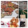 Skyzone Boutons en Bois - 100 Pièces en Forme de Fleur, Rétro Fait à la Main, Décoratifs Imprimés Colorés pour Cardigans, Tricot