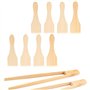 Spatule Raclette en Bois de hêtre 8 pcs Grattoir Spatule Anti-Adhérent pour Poêles à Raclette avec 2 Pince Anti Rayures