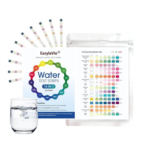 16 en1 Testeur Eau Potable 50 pcs Bandelettes Analyse Eau Potable Maison - Eau Potable Unique