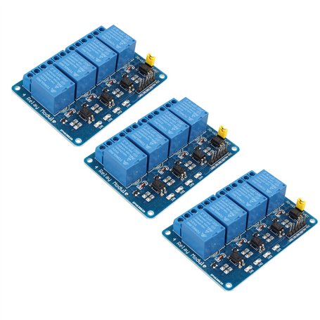 HALJIA Lot de 3 modules de relais à 4 canaux – Carte d'extension MCU universelle avec optocoupleur compatible avec R3 2560 Proje