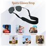 Surplex Paquet de 6 paires de cordons élastiques en néoprène avec cordon de retenue pour lunettes de sport et soleil, étui