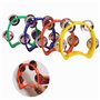 Lot de 4 tambourins portables à double rangée portables montables et légers en demi-lune pour musiciens